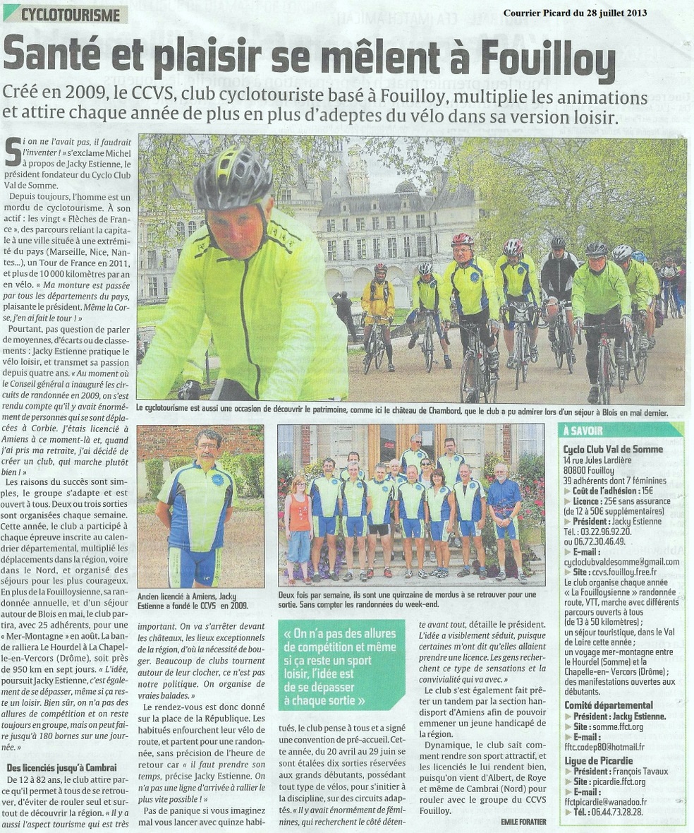 Courrier du 28 juillet 2013